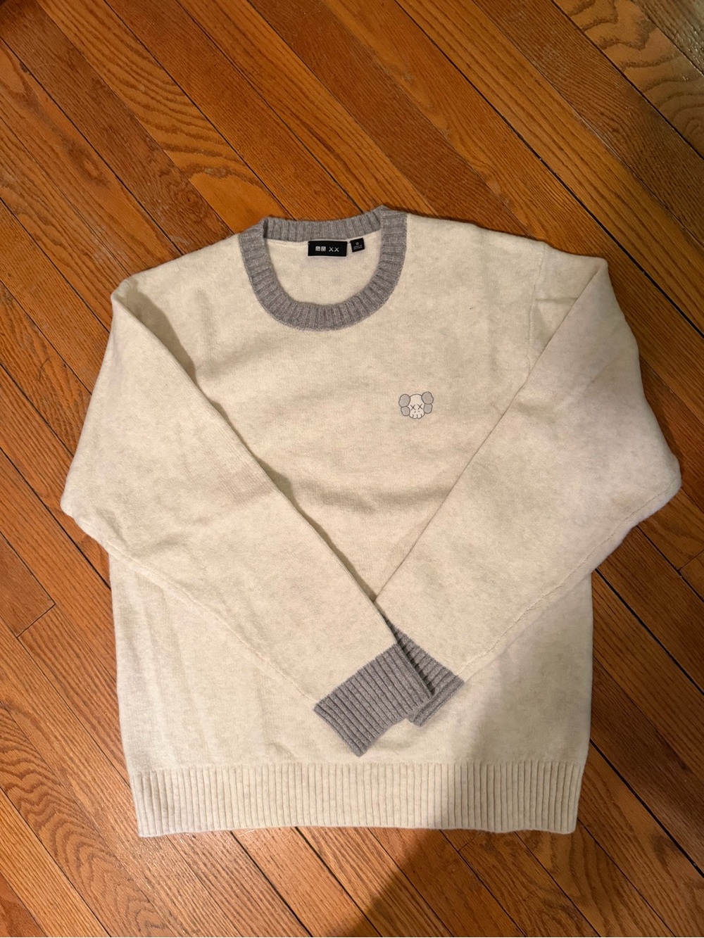 UNIQLO Cream and Gray Crewneck Sweater - collaboration